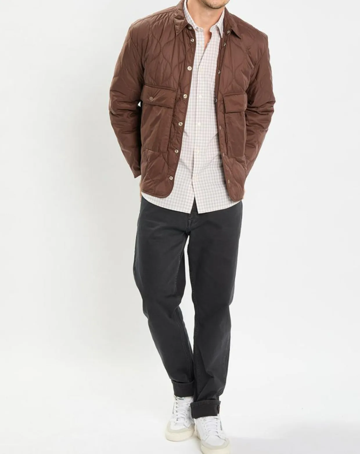 Veste Quilt double zip marron-Marc O'Polo