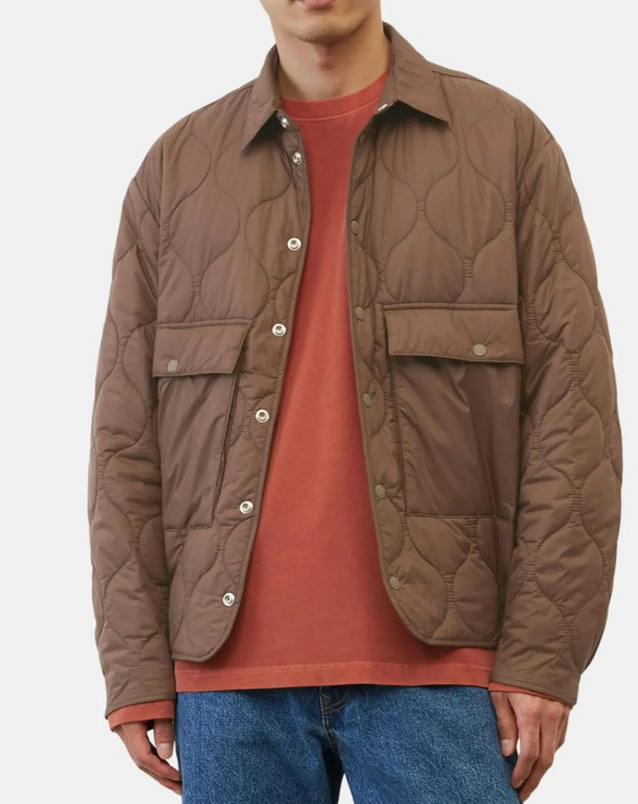 Veste Quilt double zip marron-Marc O'Polo