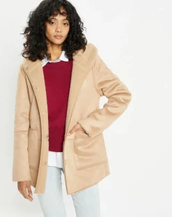 Veste réversible en Fausse Fourrure 358 Mont light camel-Lou Andrea