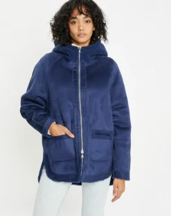 Veste réversible en Fausse Fourrure 315 Mont indigo-Lou Andrea New