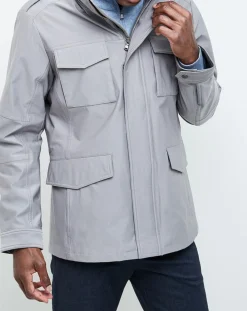 Veste Saharienne imperméable gris clair-Hackett London Clearance