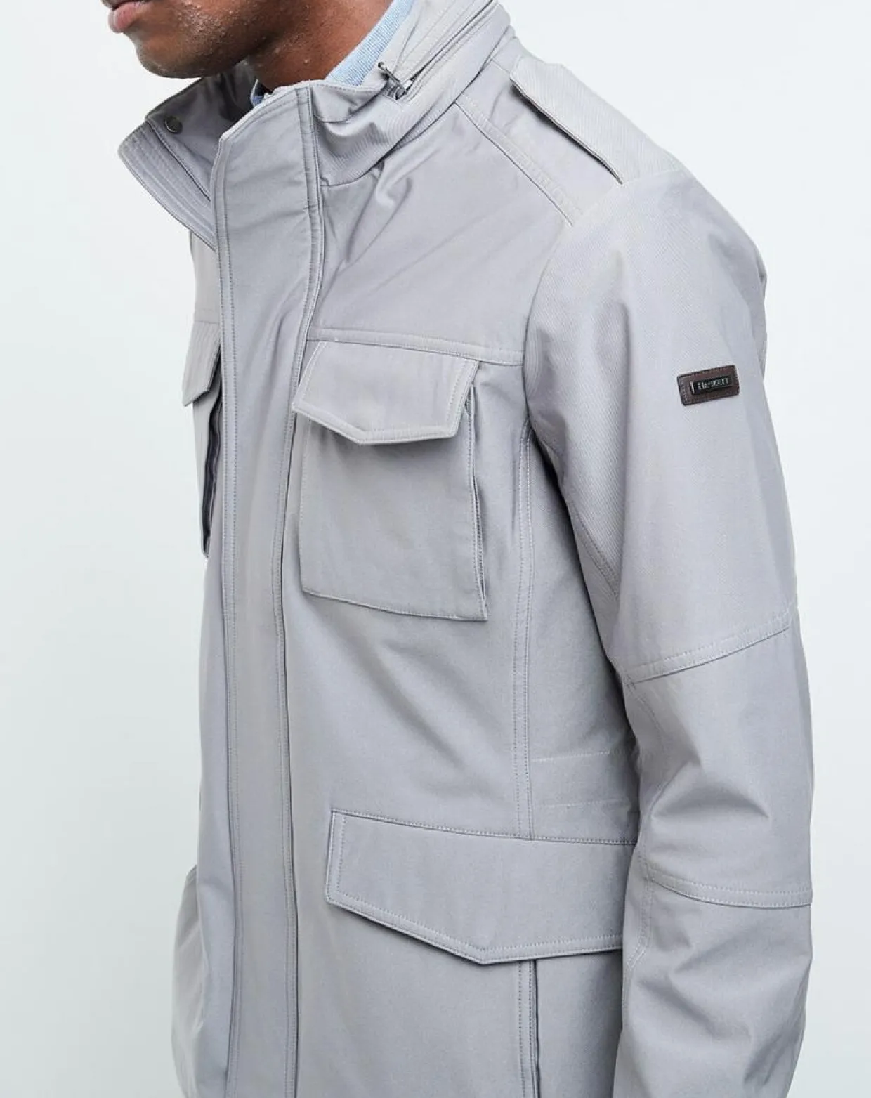 Veste Saharienne imperméable gris clair-Hackett London Clearance