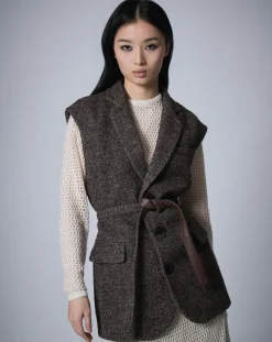 Femme Manoush Vestes, Blousons^Veste sans manches en Laine mélangée Raymonde chocolat
