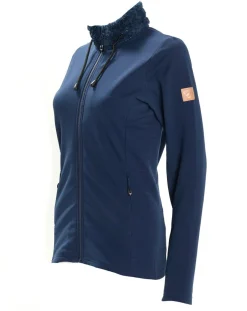 Veste seconde couche Stretch Lechaud fausse fourrure bleue-Degré 7 Discount