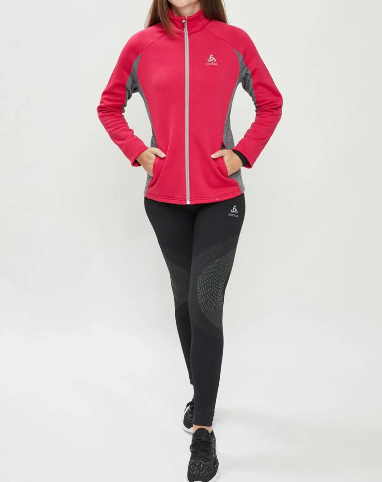Femme Odlo Vestes, Blousons^Veste technique Sport Tech rose/gris