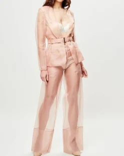 Femme La Perla Vestes, Blousons^Veste transparente à épaulettes Esprit d'Atelier en Soie rose