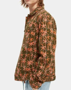 Homme Scotch & Soda Vestes, Blousons^Veste Trucker imprimée kaki/orange