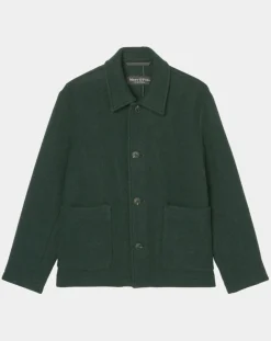 Homme Marc O'Polo Vestes, Blousons^Veste worker en Laine mélangée Manteco verte