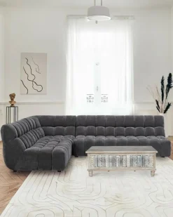 Uniqka Canapés^Volg - Canapé d'angle modulable en tissu